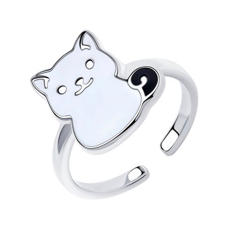 Серебряное кольцо Котёнок с эмалью и родированием григорий бенционович остер котёнок по имени гав