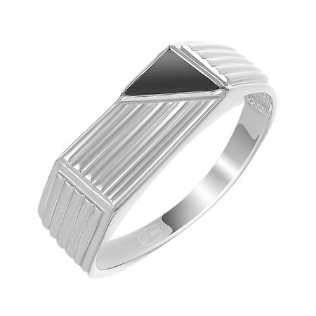 Кольцо-печатка TALANT из серебра с фианитом