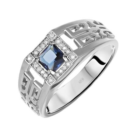 Кольцо-печатка из серебра с фианитами moonswoon кольцо печатка silver forget me not ring –