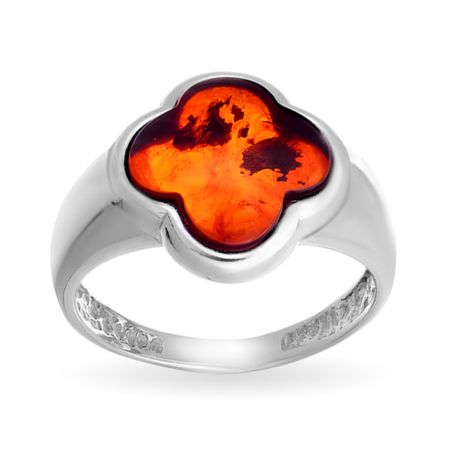 Серебряное кольцо с янтарём из коллекции КЛЕВЕР позолоченные монеты для коллекции