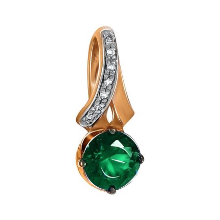 Золотая подвеска с изумрудом и бриллиантами