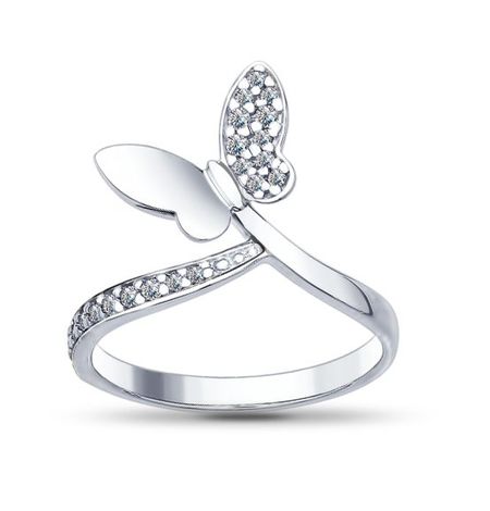 Кольцо SOKOLOV Бабочка из серебра с фианитами открытка 3d бабочка moonbiffy