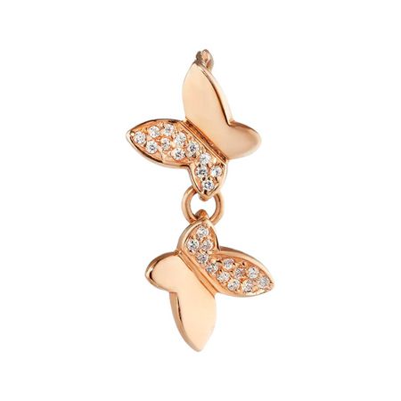 Золотая детская подвеска Бабочка с фианитами