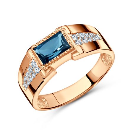 Золотая печатка с топазом и бриллиантами