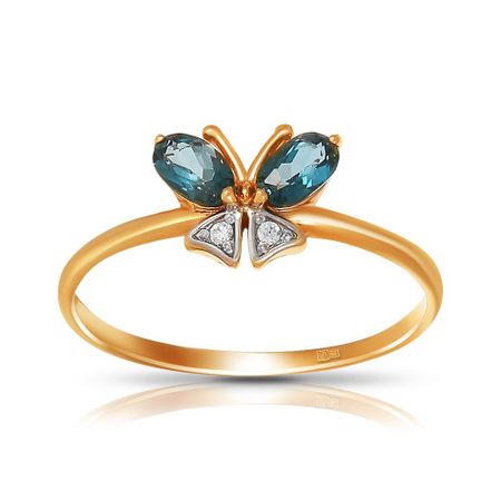 Кольцо Бабочка из золота с топазами и фианитами открытка 3d бабочка moonbiffy