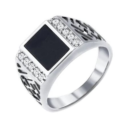 Серебряная печатка с эмалью и фианитами коллекционная серебряная монета россия 1898