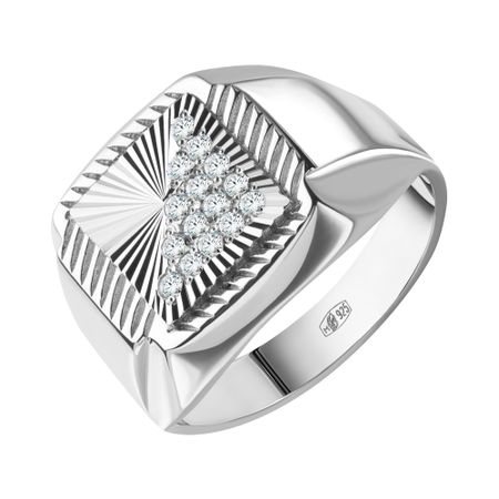 Кольцо-печатка из серебра с фианитами moonswoon кольцо печатка silver forget me not ring –