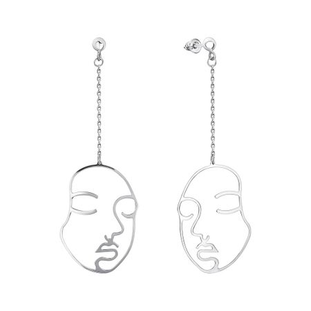 Серебряные серьги с родированием серебряные серьги квадрат с родированием