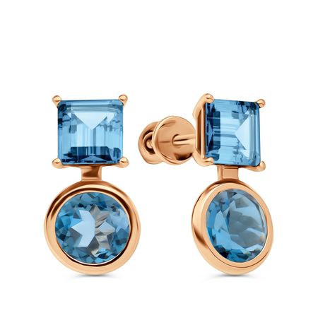 Золотые серьги с London топазами