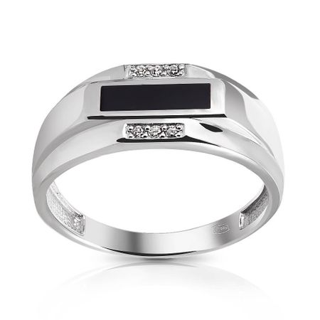 Кольцо-печатка из серебра с фианитами moonswoon кольцо печатка silver forget me not ring –