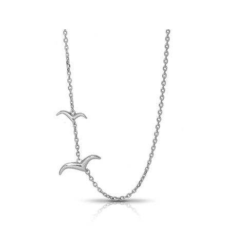 Серебряное колье Чайка с родированием мария александровна хомутовская лорейн значит чайка