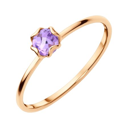 Золотое детское кольцо с аметистом