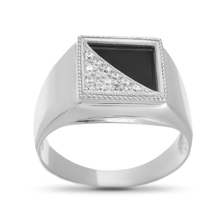 Кольцо-печатка из серебра с фианитами moonswoon кольцо печатка silver forget me not ring –