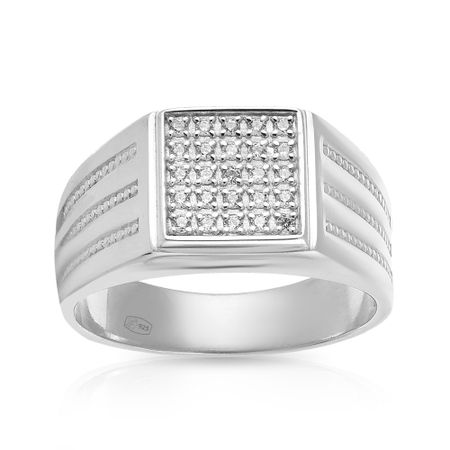 Кольцо-печатка из серебра с фианитами moonswoon кольцо печатка silver forget me not ring –