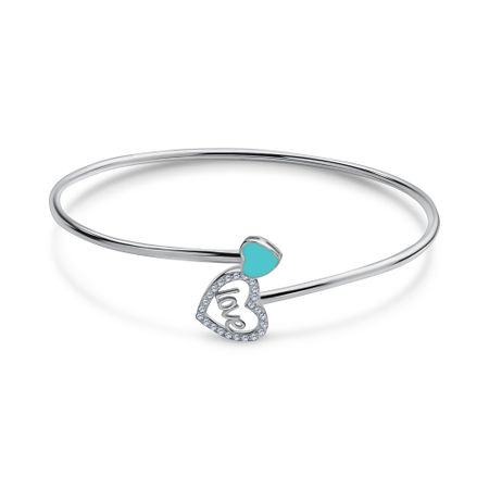 Серебряный жесткий браслет с фианитами и эмалью с родированием медицинский жесткий лапароскоп 0 30 градусов 5 мм 10 мм