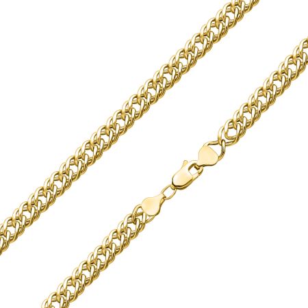 Золотая полновесная цепочка Двойной ромб с алмазной гранью