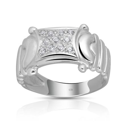Кольцо-печатка из серебра с фианитами moonswoon кольцо печатка silver forget me not ring –