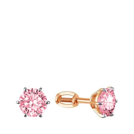 Золотые серьги с кристаллами Swarovski