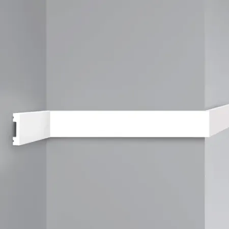 Молдинг настенный ударопрочный Modern 1 полистирол 41x10x2000 мм белый молдинг decomaster 51х11х2400 мм   полистирол арт 156 6