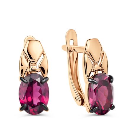 Золотые серьги с родолитами золотые колокольчики ywbeads