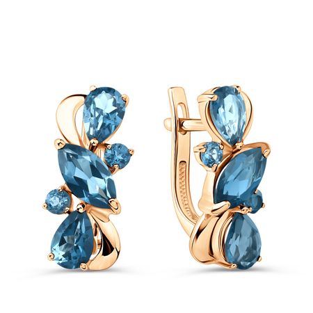 Золотые серьги с  топазами