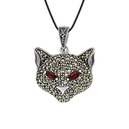 Серебряная подвеска с гранатом и марказитами персонализированная подвеска для стакана moonbiffy