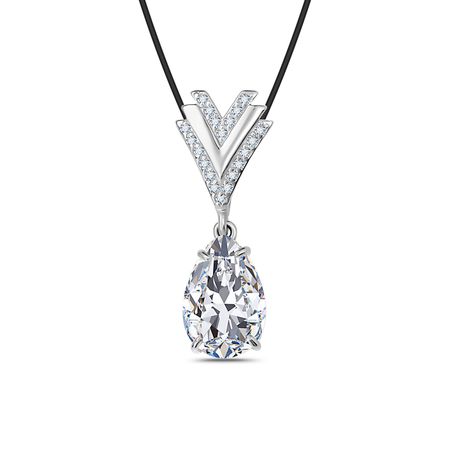 Серебряная подвеска с ювелирным кристаллом и фианитами