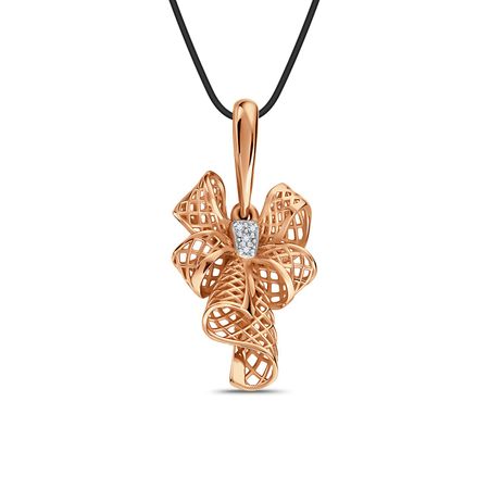 Золотая подвеска с фианитами