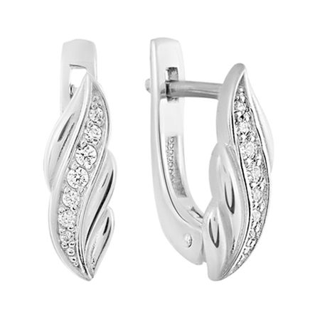 Серьги из серебра с фианитами