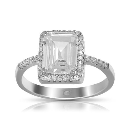 Кольцо из серебра с фианитом