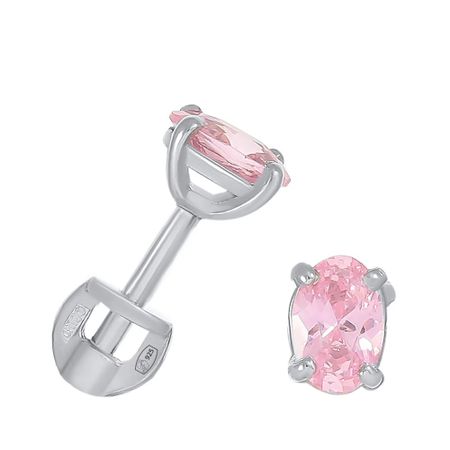 Серьги-пусеты из серебра с топазами