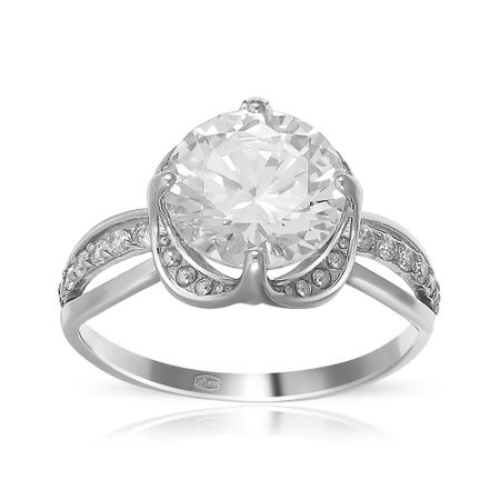 Кольцо из серебра с фианитами