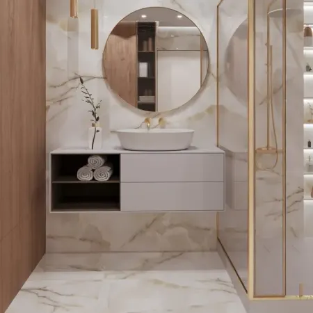 Глазурованный керамогранит Arcadia Ceramica Onyx Primo 60x120 см 1.44 м² глянцевый цвет бежевый