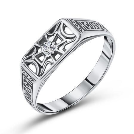 Серебряная печатка с фианитами