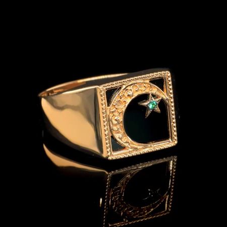 Золотая печатка с агатом и изумрудом золотая копия монеты 1725 испания 4 эскудо фелипе v cuenca