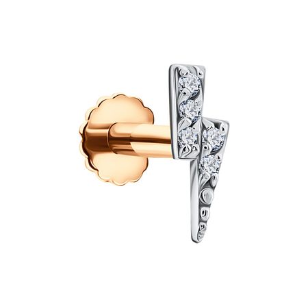 Золотой пирсинг с фианитами