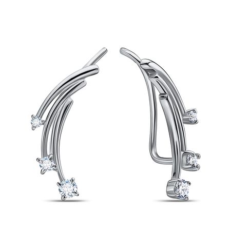 Серебряные серьги с фианитами