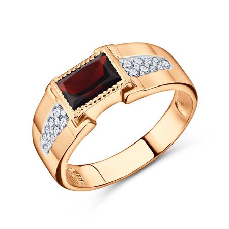 Золотое кольцо-печатка с гранатом и бриллиантами moonswoon кольцо печатка silver forget me not ring –