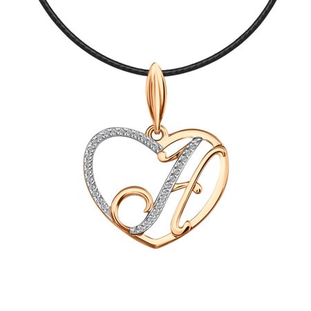 Золотая подвеска с фианитами