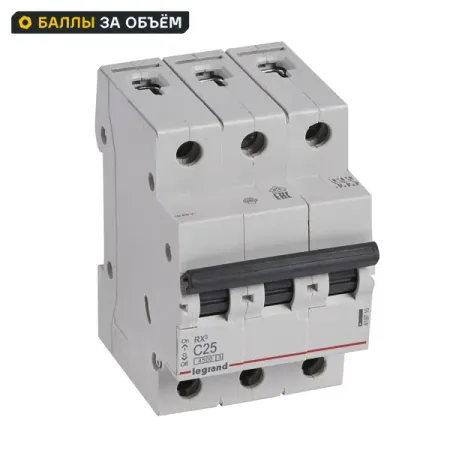 Автоматический выключатель Legrand RX3 3P C25 А 4.5 кА автоматический ластик my kraft paper