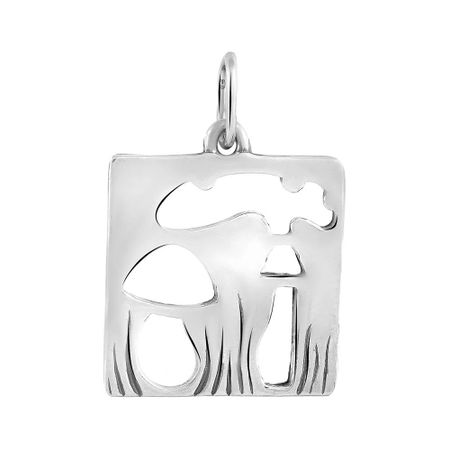 Серебряная подвеска Гриб минеральный образец агат гриб