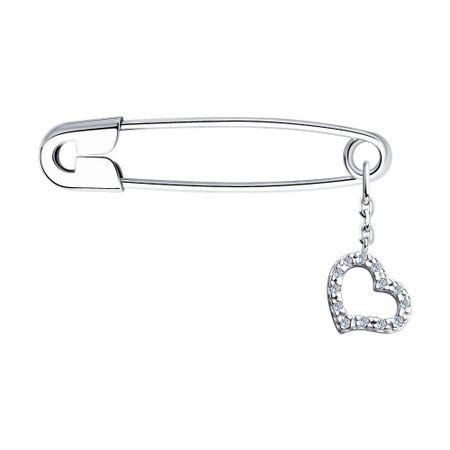 Брошь-булавка SOKOLOV из серебра с фианитами