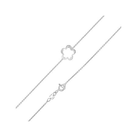 Серебряный браслет Цветок с родированием