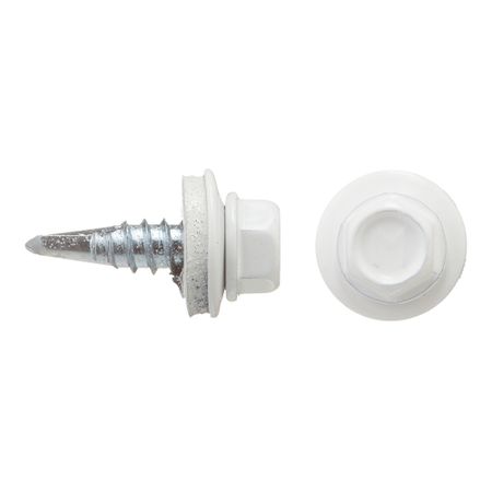 Саморезы кровельные с буром 19х5,5 мм металл-металл сигнальный белый RAL 9003 Daxmer (250 шт.)