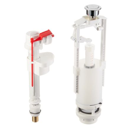 Арматура для унитаза Alcadrain нижний подвод 1/2 кнопка пластик хром (SA2000SK)