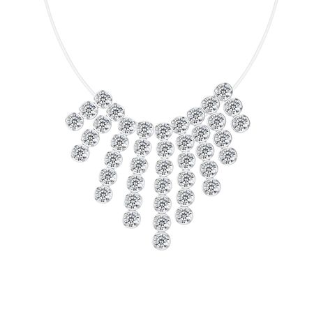 Серебряное колье на леске с фианитами viva la vika колье mini lock my heart necklace silver