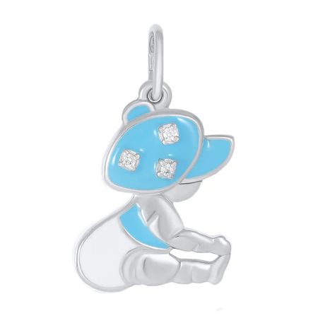 Подвеска Ребенок из серебра с эмалью и фианитами ребенок и книга ширма с информацией для родителей и педагогов