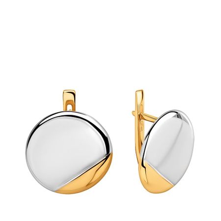 Серебряные серьги с родированием и позолотой