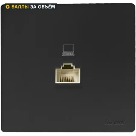 Розетка компьютерная Lezard Leto без заземления цвет черный бархат розетка компьютерная 1 пост lezard leto графит