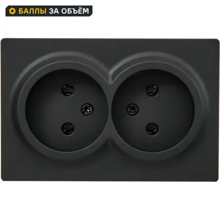 Розетка двойная Lezard Leto без заземления цвет черный бархат двойная настенная розетка bingoelec